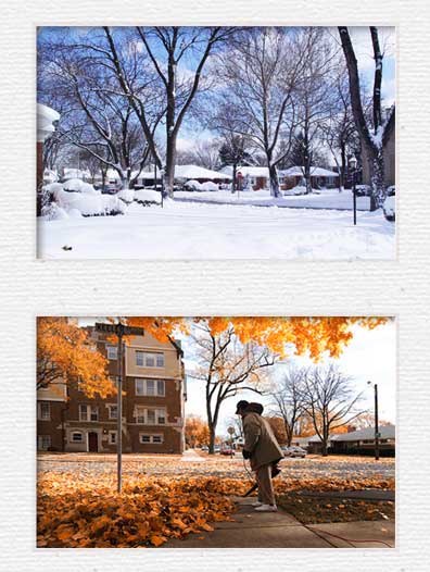 Winter and Autumn in Chicago