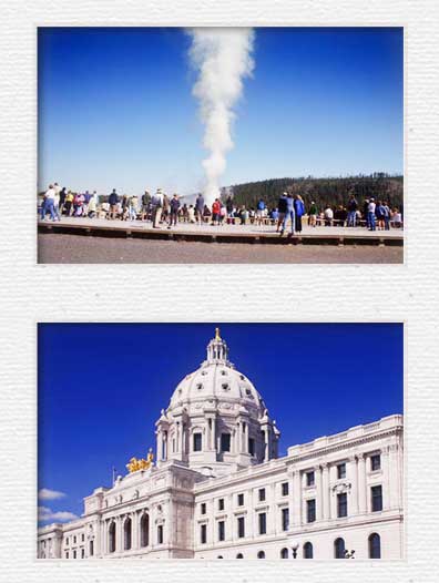 Old Faithful and Minnesota State Capitol